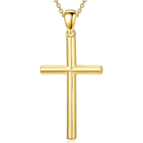 18K Gold Cross Pendant for Women Gold Cross Necklace 18K Gold Jewelry Religious